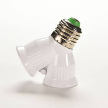 1 pçs e27 lâmpadas titular conversor branco lâmpada base soquete lâmpada de iluminação 1 a 2 divisor adaptar conversor e27 led halogênio luz