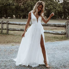 LORIE Beach Wedding Dress 2021 Side Split Full Lace Boho Bride Dress Vintage Wedding Gown Custom Made Vestidos de novia 2024 - buy cheap