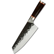 Cuchillo de Chef de acero inoxidable de 7 pulgadas, utensilio de cocina con mango redondo de ébano, japonés, para picar en rodajas de pescado, muy afilado 2024 - compra barato