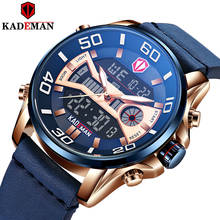 Reloj deportivo de marca KADEMAN para hombre con pantalla Dual LED 30 M relojes casuales a prueba de agua para hombre, relojes de pulsera militares para hombre, K6171L 2024 - compra barato