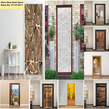 Pôster de porta de vinil autoadesivo 3d, decoração de casa, adesivo decorativo moderno para sala de estar, quarto 2024 - compre barato