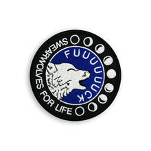 Logotipo dos lobos bordado remendo quente animal adesivos de ferro em remendos de roupas para adesivos de apliques acessórios jaqueta militar 2024 - compre barato