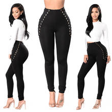 Women Pants Fitness Stretch High Waist Slim Casual Pencil pants Bandage Trousers Women's Skinny Stretchy Pants Female D62002 2024 - buy cheap