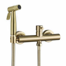 Brushed Gold Bidet Toilet Handheld Bidet Spray Brass Hot & Colde Bidet Faucet Shattaf Shower Sprayer Hold Hose BD996 2024 - buy cheap