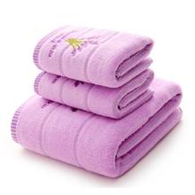3pcs/set Lavender Purple White Women Cotton Towel Set Home 1pc Bath Towel Brand 2pc Face Hand Towels Bathroom serviette de bain 2024 - buy cheap