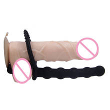 Double Penetration Vibrators Penis Strapon Dildo Vibrator Sex Toys For Women Man Strap On Penis Anal Beads Plug Adult Massager 2024 - buy cheap