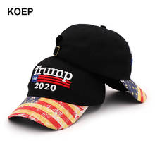 New Donald Trump 2020 Cap USA Flag Baseball Caps Keep America Great Snapback President Hat 3D Embroidery Wholesale Drop MAGA 2024 - buy cheap