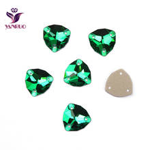 YANRUO-diamantes de imitación 3272 Trilliant, Esmeralda, todos los tamaños, apliques de cristales verdes, ropa de costura de boda decorativa 2024 - compra barato