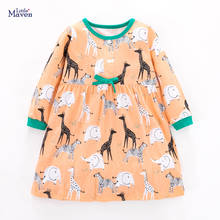 Little Maven New Spring Autumn Kids Orange Animals O-neck  Girls 2-6yrs Button Full-sleeved Bow Cotton Knitted Casual Dresses 2024 - buy cheap