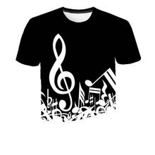 Camiseta de manga curta homem casual camisa t camisa da marca homme notas de música engraçado impresso t camisa dos homens/mulheres da música do verão