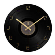 Black Modern Wall Clock Glass Silent Shabby Chic Vinyl Records Clock Classic Wall Watch Barber Pole Kitchen Miroir Mural SC24 2024 - buy cheap