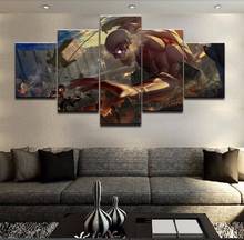 Imágenes de películas de Anime Attack On Titan, arte de pared, decoración del hogar, póster Modular, lienzo HD impreso, pinturas, decoración para sala de estar, 5 uds. 2024 - compra barato