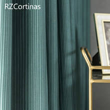 Cortinas de lujo personalizadas para sala de estar, persianas aislantes clásicas, opacas sólidas con rayas gruesas 2024 - compra barato