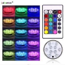 IP68 Waterproof Swimming Pool Underwater Lights RGB Submersible Lamp 10 LED With Remote for Aquarium Pond Wedding Party Decor 2024 - buy cheap