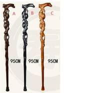 Monolith Carving Peach Mahogany Hand Crutch 100% Whold Real Sold Wood Old Men Walking Stick The Staff for Grandpa 2024 - buy cheap