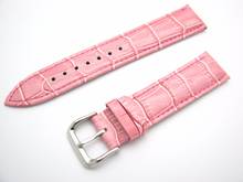 Rolamy 12 14 16 18 20 22 24mm Real Calf Leather Pink Luxury Alligator Grain Watch Band Strap Belt For Rolex Omega Seiko Tudor 2024 - buy cheap