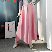 Wide Leg Pants Pink Spring and Summer New Product Miyake Pleated Casual Hakama Fashion Design Pleats Skirt-pants 2024 - buy cheap