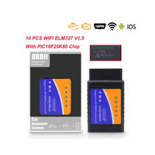 Herramienta de diagnóstico de coche ELM 327 V1.5, escáner Wifi OBD2 para Android/IOS OBD OBD2, elm327 V1.5 PIC18F25K80, 10 piezas 2024 - compra barato