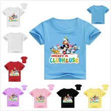 Verão da criança do bebê da menina menino t camisa vetement enfant fille dos desenhos animados mickey impressão crianças manga curta camiseta calórica topos 2024 - compre barato