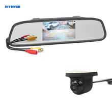 Diysecur 4.3 "tft lcd monitor do carro espelho retrovisor monitor + câmera de estacionamento backup traseira/frente/vista lateral câmera 2024 - compre barato