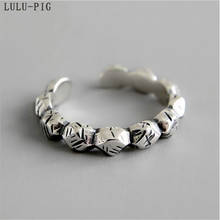 Lulu-pig-Anillo de onda de corte Irregular con personalidad para mujer, anillo Retro con textura de roca vieja, anillo abierto, KJZ-0614 2020 2024 - compra barato