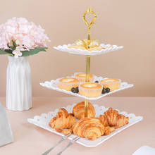 3 Tier Cake Stand Afternoon Tea Wedding Plates Party Tableware New Bakeware Cake Shop Tray Cake Rack Buffet Display Rack 2024 - buy cheap