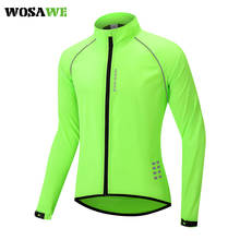 Wosawe jaqueta masculina de ciclismo, ultraleve reflexiva, longa, à prova d'água, à prova de vento, road, mountain bike, mtb 2024 - compre barato