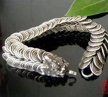 Free shipping RARE CHINESE Tibetan silver inlay dragon bracelet 2024 - buy cheap