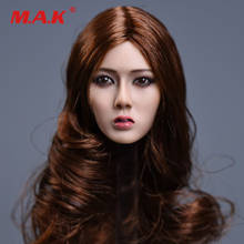 1:6 Scale Female Head Sculpt Beauty Brown Hair Black Hair For 12" action Dolls 2024 - buy cheap