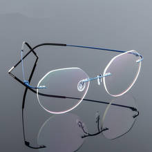 Super Light Frames Rimless Eyeglasses Mens Eyewear Prescription Titanium Alloy Frame  Female Myopia Glasses Unisex 2024 - buy cheap