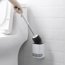 Silicone Toilet Brush Set Soft Bristle Wall-mounted Toilet Brush with Holder Quick Drain Cleaning Brush Tools for Bathroom WC 2024 - buy cheap