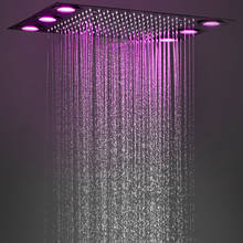 Cabezal de ducha de lluvia LED eléctrico, empotrado en el techo, para baño, Axxessories de acero inoxidable 304, negro mate 2024 - compra barato