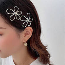 Women Fashion Alloy Rhinestone Flower Heart Shape Crystal Shiny Hair Clips Fashion Head Ornament Hot Sale Floral Diamond Hairpin 2024 - buy cheap