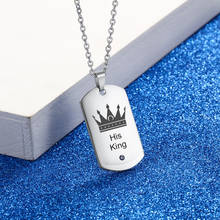 Stainless Steel Custom Engraved Necklace Dog Army Tag Necklaces with Birthstone Personalized Name ID Pendants Jewelry 2024 - buy cheap