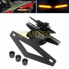 Black Complete Fender Eliminator Kit w/ Amber LED License Plate Light Bracket For Aprilia RSV4 RR RF 09-2019 Tuono V4 1100 15-19 2024 - buy cheap