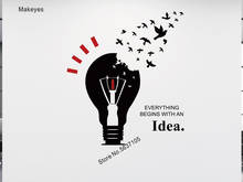 Makeyes blulb adesivos de parede stlye, adesivo de parede comece a everthing, decalque de parede com ideia wallaper, sala de estar, escritório, decoração q668 2024 - compre barato