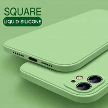 Новый роскошный оригинальный квадратный Мягкий силиконовый чехол для iPhone 11 Pro X XR XS Max 7 8 6 6s Plus SE 2 2020 12 цветов 2024 - купить недорого
