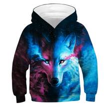 Sudadera con capucha de lobo en 3D para niña y niño, ropa de marca de diseñador, sudadera de alta calidad para primavera y otoño 2024 - compra barato