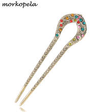 Morkopela Hair Pins For Women Vintage Hair Stick Accessories Rhinestone U shape Hair Pin Banquet Crystal Flower Hair Jewelry 2024 - buy cheap