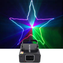 Лазерный прожектор RGB DJ с 1 головкой, сканер, линейный Лазер DMX 512, освещение со сценическим эффектом для дискотеки, рождевечерние, лазерное шо... 2024 - купить недорого