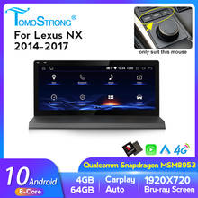 Novo! 10.25 polegada jogador de rádio áudio do carro para lexus nx300 nx200t nx300h nx 2015 2016 2017 android 10 qualcomm navegação wifi bt 2024 - compre barato