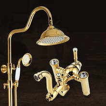 Bathroom Rain Shower Set Gold Finished Luxury Wall Mounted Bath Shower Faucet Brass Rose Gold Mixer Taps 2024 - buy cheap