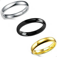 New 100pcs 4mm ring women Silver Gold Black Stainless Steel good quality finger Rings Jewelry wholesale lots bulk 2024 - buy cheap
