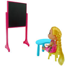 BJDBUS 3Pcs/Set = 1x Classroom Blackboard + 1x Desk + 1x Chair Nursery School Furniture Dollhouse Accessories for Kelly Doll Toy 2024 - buy cheap