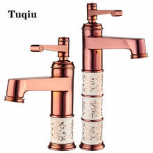 Basin Faucet Bathroom sink faucet rose gold finished bathroom basin faucet sink tap basin mixer water tap hot and cold ceramic 2024 - buy cheap