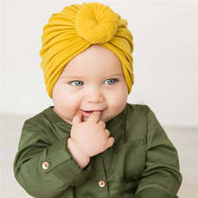 Baby Turban Hat With Bow Children Hats Cotton Blend Newborn Beanie Top Knot Caps Kids Photo Props Baby Shower Gift High Quality 2024 - buy cheap