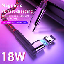JUSFYU-Cable de carga rápida para móvil, cargador magnético de 18W PD 3,0 tipo C para iPhone 7, 8, X, 11, Cable de datos USB C 2024 - compra barato