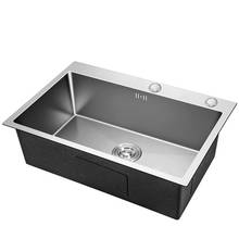 Kitchen Sinks Single Bowel Above Counter Vegetable Washing Basin Stainless Steel Kitchen Sink Slot Dish Basin Kitchen Sink 55x45 2024 - buy cheap