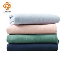 Tecido de algodão crepe de gaze dupla camada, ecologicamente correto, sem fluorescente, para roupas de bebê diy w300657 2024 - compre barato