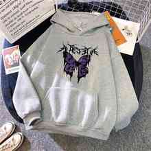 Sunowe inverno estilo gótico hoodie das senhoras moletom harajuku borboleta impressão com capuz hoodie das senhoras com capuz streetwear topos 2024 - compre barato